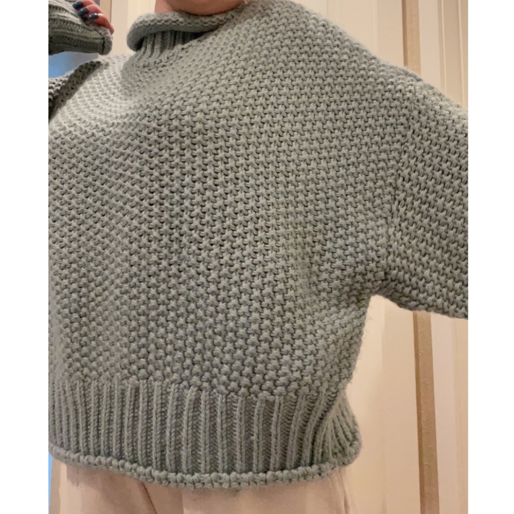 Blue turtle neck oversized sweater